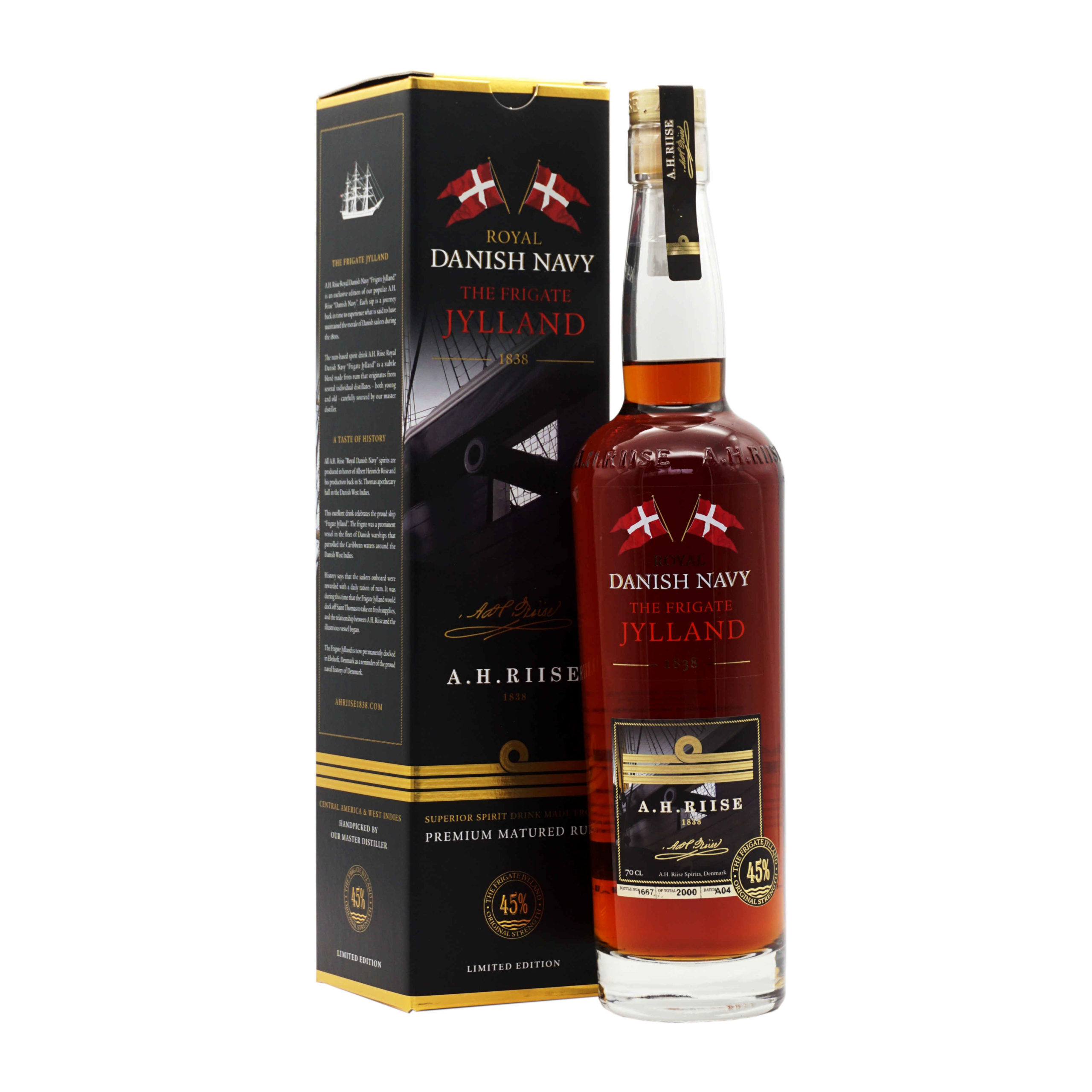 AH Riise Fregatten Jylland Flasche Karton