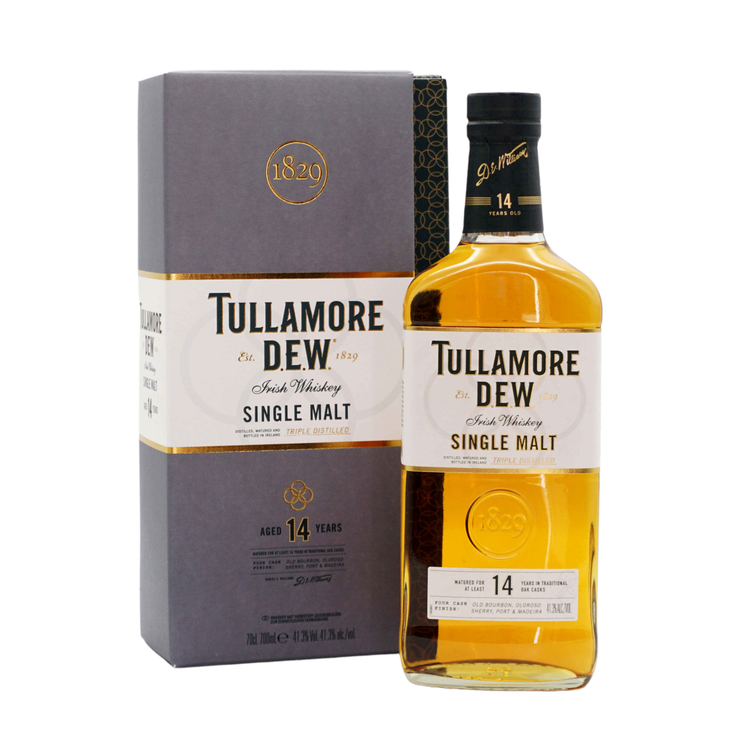 Tullamore Dew 14 Jahre irish SIngle Malt Whiskey 41,3% 0,7l Flasche Karton